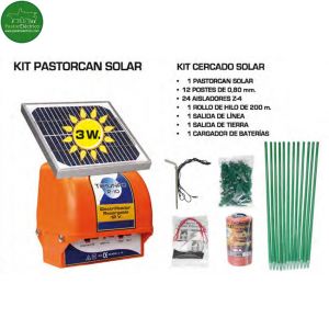 Kit Pastor eléctrico Triunfo R-10 con placa solar 3W para perros