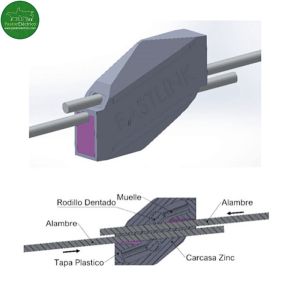 Conector de Alambre 1,5 - 2,5 diámetro para cercados eléctricos.