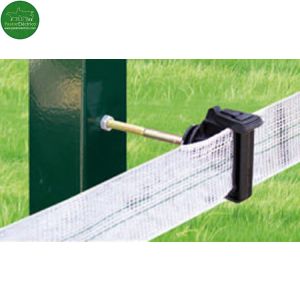 Aislador Z-73 tirafondo separador 10cms con tornillo-metal para cinta cercado eléctrico