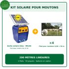 Kit solaire pour moutons : Zerko bleu PA155 + 4 filets, 200 mètres linéaires, batterie en option