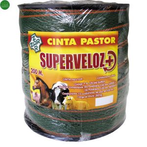 Cinta conductora Superveloz 40 mm rollo 200 metros cercado eléctrico