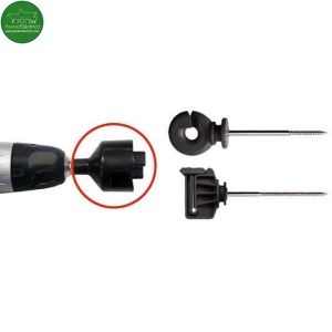 Accesorio montaje aisladores tirafondo para acoplar a un taladro cercas eléctricas