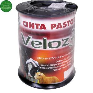 Cinta conductora VELOZ 10 mm rollo 200m cercado eléctrico