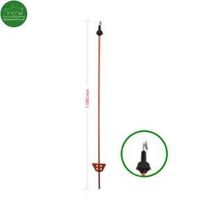 varilla de acero oval con aislador 106cm cercado eléctrico