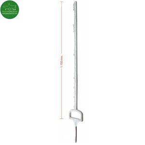 Poste plástico con 7 aisladores y estribo 115 cm cercado eléctrico pastor eléctrico