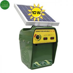 Pastor eléctrico Zerko-Recargable palca solar10w con batería 12 V y cargador