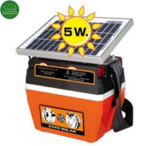 Pastor eléctrico Zako Recargable con panel Solar 5W. y con batería 12V.