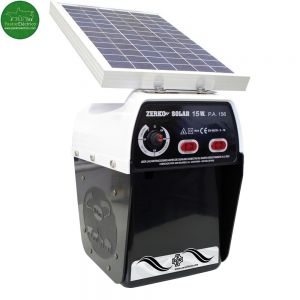 Pastor eléctrico Zerko con placa solar de 15 watios a batería